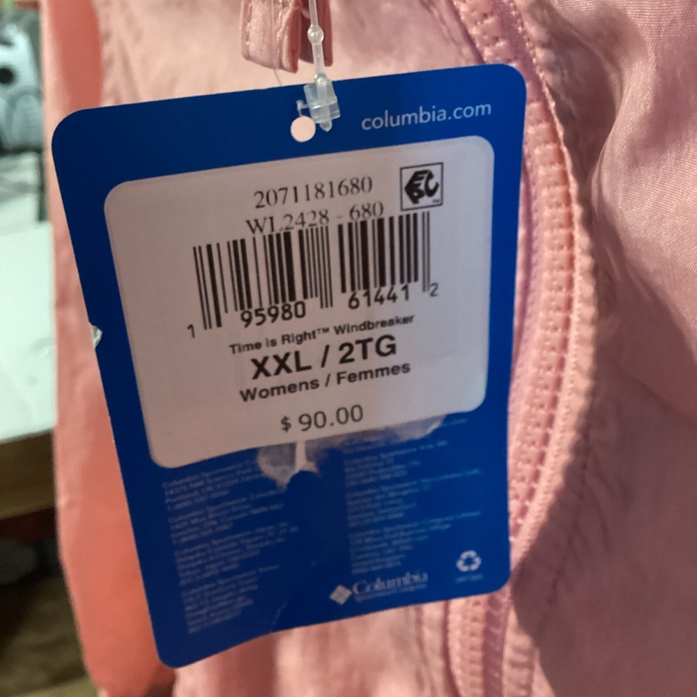 Columbia Womens Time is Right Windbreaker Jacket Pink XXL WL2428-680 NEW - Picture 3 of 7